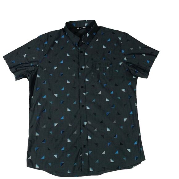 Travis Mathew Geometric Button Up Short Sleeve Cotton Shirt XL - Picture 1 of 7